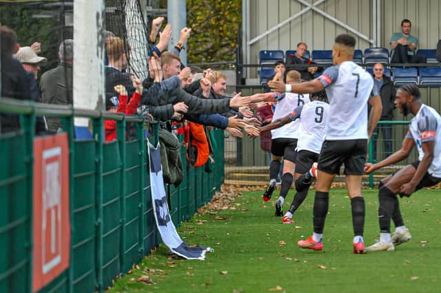 It was a good day for Corby Town last weekend as they claimed a 5-1 success at Sutton Coldfield Town. Picture by Jim Darrah