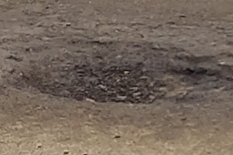 Murray Priscott says this pothole in Farndish Road, Irchester has been waiting for repair since before Christmas