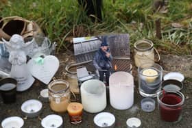 The tributes left in Croyland Road, Wellingborough
