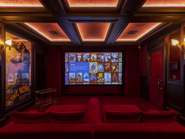 The 'man cave' has a comfy home cinema