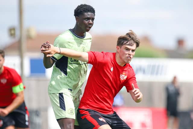 Aaron Powell was back in Kettering Town colours (Picture: Peter Short)