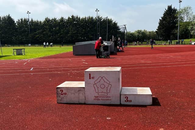 Athletes race around Corby track