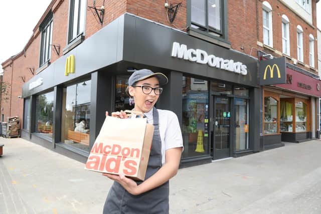 Niamh Brathwaite outside the newly refurbished McDonald's/National World
