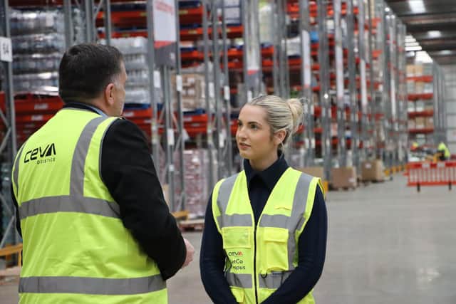 Rosie Wrighting MP on a visit to CEVA Logistics in Kettering/CEVA Logistics