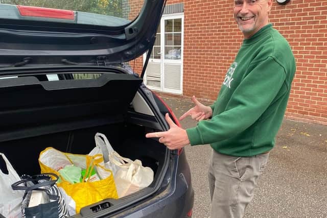 Matthew delighted with this new formed friendship and continued support with donations for the Kettering Food Bank