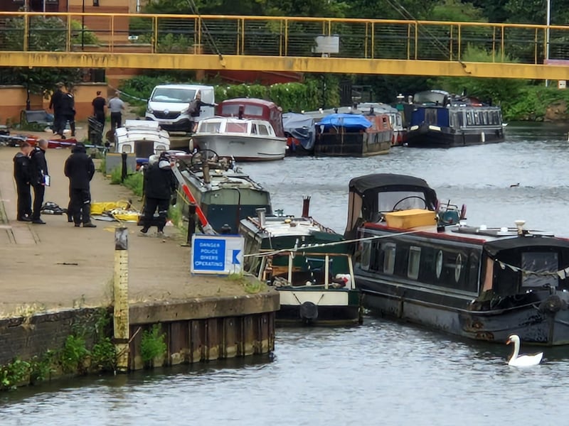 The scene on Monday morning August 4, as the investigation enters day four.