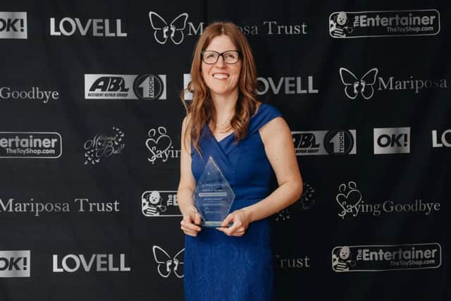 KGH Consultant in Obstetrics and Gynaecology Mrs Kirsty Adcock with her award at the event.