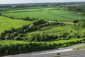 The green space, pictured from above the A14