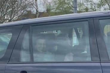 Princess Anne as she was whisked away in a car.