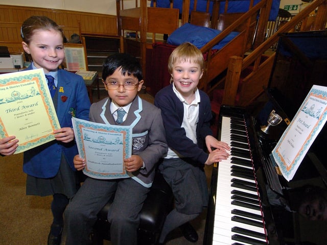 Kettering, Eisteddfod, Piano classes l-r Alice Bennett, 8, (Laxton Junior School, Oundle), Aadharsh Nandhakumar, 6, (St Peter's and Sophia Parker, 7, (Walgrave Primary)
March 2011