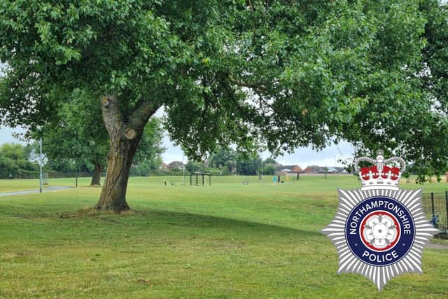 The incident happened in West Glebe Park, Corby on this Saturday (August 16)