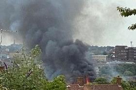 The fire could be seen across Northampton