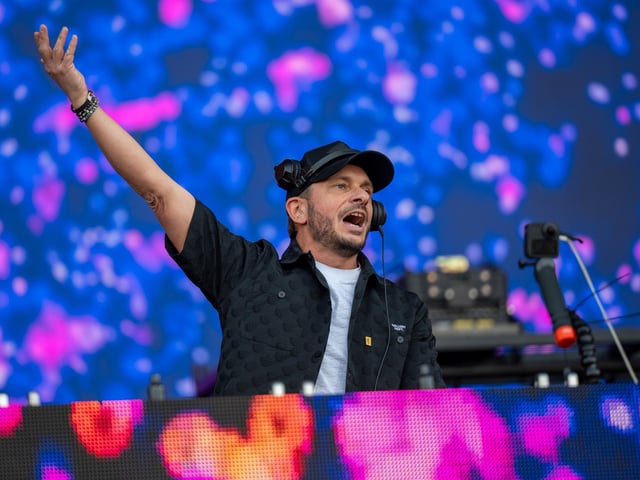 Andy C on stage at The National Bowl in Milton Keynes, at the Warrior’s Dance festival on Saturday, August 22, 2026. Photo by David Jackson.