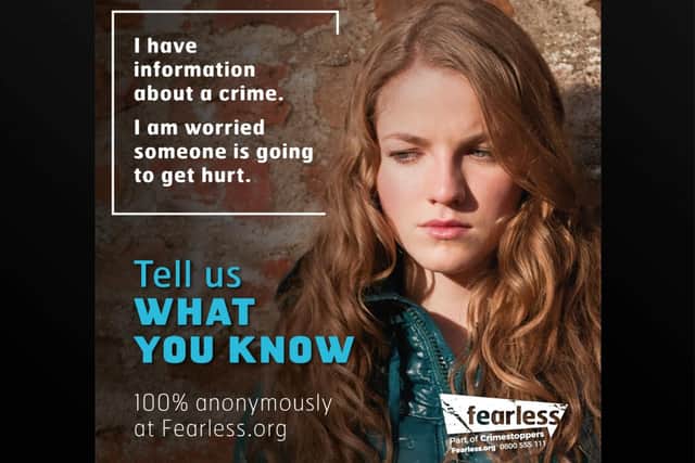 Fearless encourages youngsters to pass on information about crime 100 percent anonymously