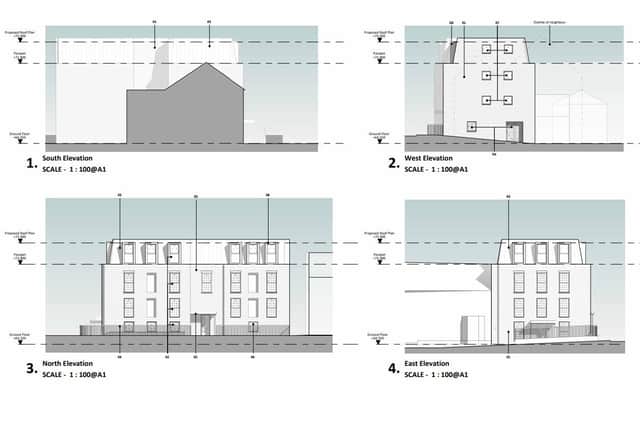 The proposed elevations of the new building, including seven new flats in Strode Road Photo: GSS Architecture