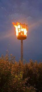 The village came together for the beacon lighting in Glapthorn
