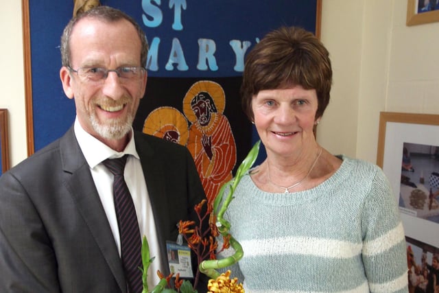 Kettering: St Mary's Primary School,  Joy Coleman retires from school after 30 years.   2012.