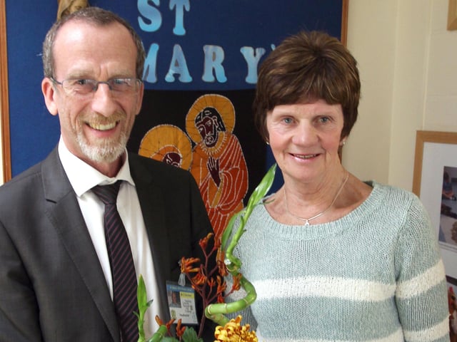 Kettering: St Mary's Primary School,  Joy Coleman retires from school after 30 years.   2012.
