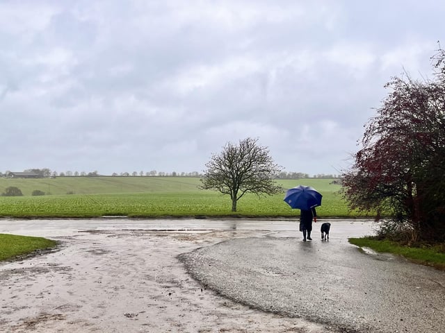 A downpour in Great Harrowden, taken by Caren Johnston-Gorman