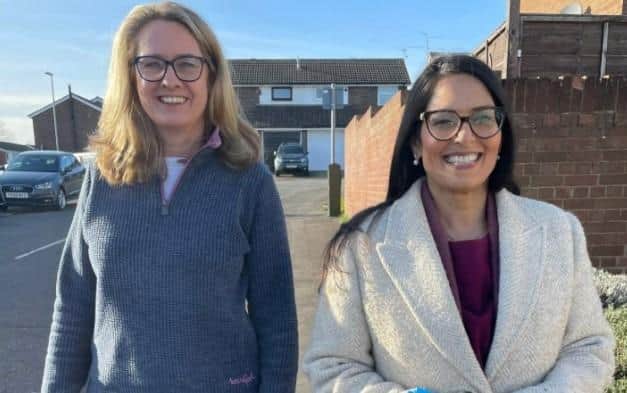 Back-bench MP Dame Priti Patel was in Wellingborough this week to offer support to Ms Harrison. But so far no other Westminster members have been to Wellingborough. Image: Dame Priti Patel