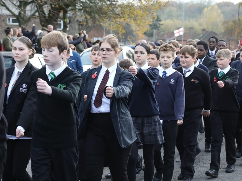 Corby RBL Remembrance Sunday parade and service at Corby War Memorial/