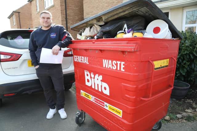 Harry Marchant and the bin that he had to keep on his drive