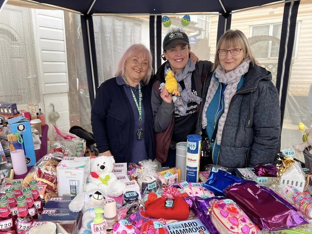 Having fun on one of the stalls at the annual event