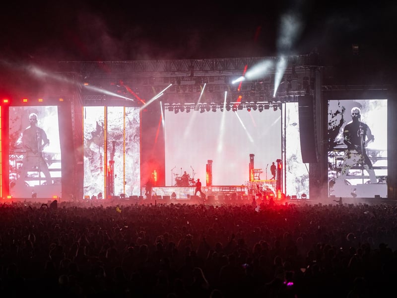 Pendulum on stage at Tribes Unite at The National Bowl in Milton Keynes on Saturday, August 9, 2025. Photo by David Jackson.