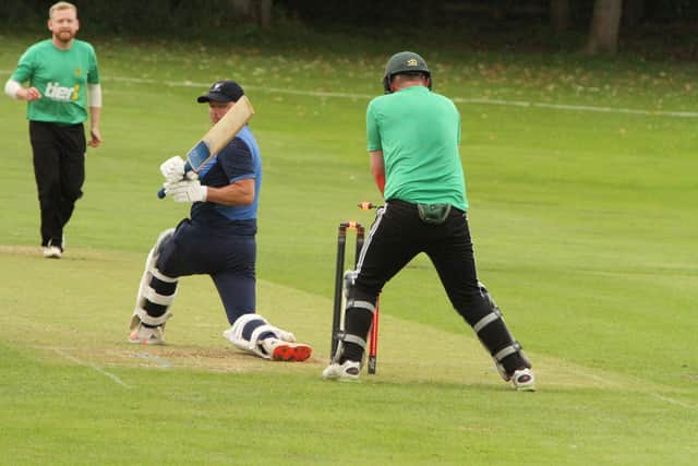 A Wollaston wicket falls during the NCL T20 Plate final