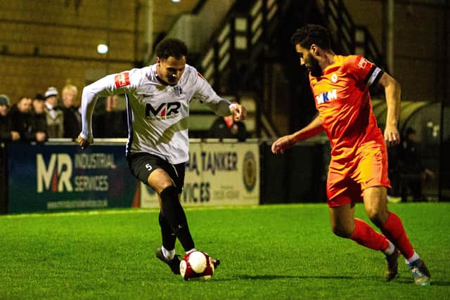Rhys Kelly on the attack for Corby against Rugby Borough (Picture: Jim Darrah)