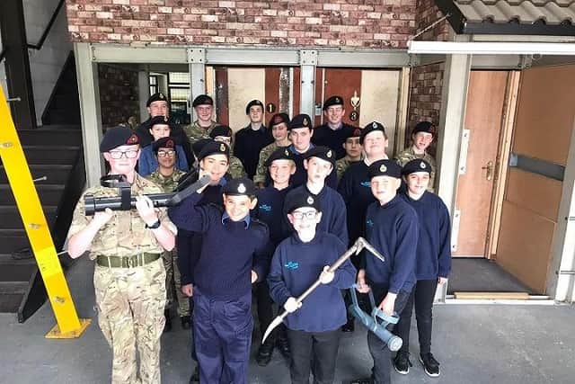 Members of the 800 NAS Squadron, based in Kettering, visited Leicestershire Police headquarters in Enderby