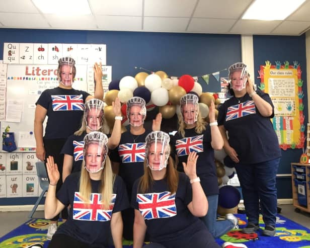 Millbrook Infant School staff celebrating the Jubilee