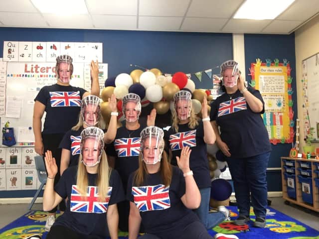 Millbrook Infant School staff celebrating the Jubilee