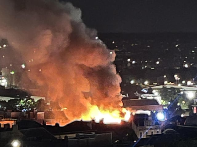 Huge fire breaks out in Bridge Street overnight as nine fire crews continue to tackle the blaze in busy Northampton street
