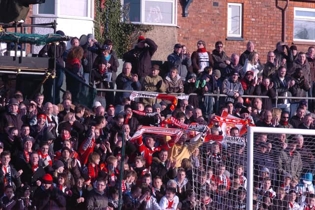 Poppies fans up for the cup Kettering Town FC Vs Fulham in the FA Cup, January 2009