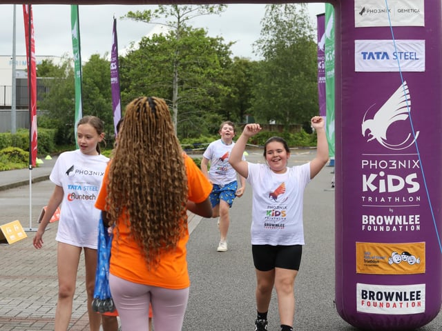 School pupils take part in the Kids of Steel mini triathlon in Corby/IMG