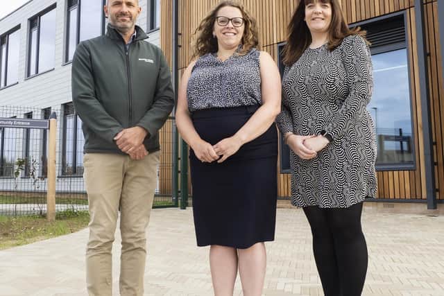 (l-r) Stanton Cross Project Manager Jamie Street, Deputy Head Sarah Whitlock, and Office Manager Stacey Coote