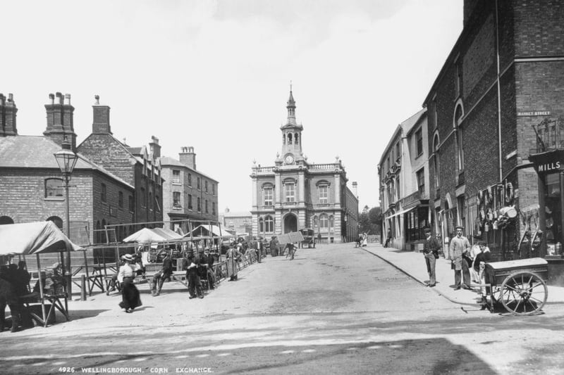 Corn Exchange in Wellingborough, circa 1910.
