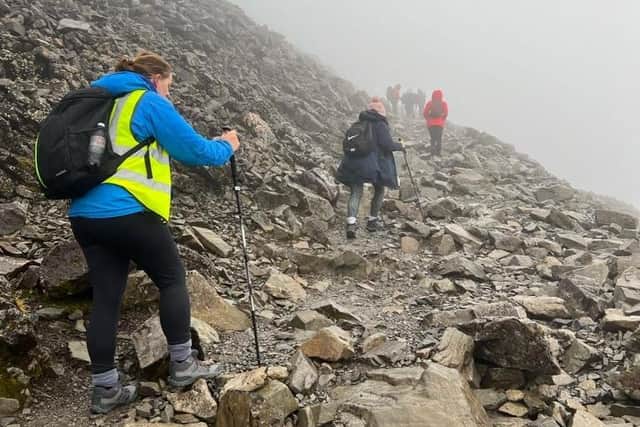 Rosemary climbing Ben Nevis