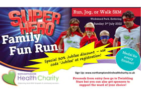 Northamptonshire Health Charity is offering a Jubilee discount to fun runners signing up for its Superhero event at Wicksteed Park in July