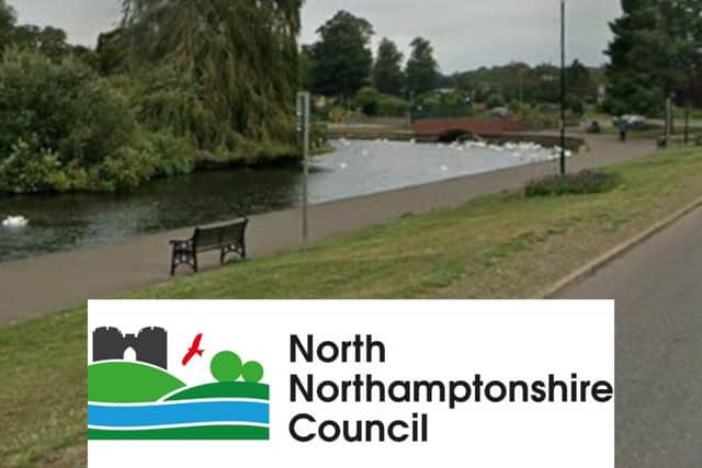 Gardening work is being carried out at the Embankment in Wellingborough