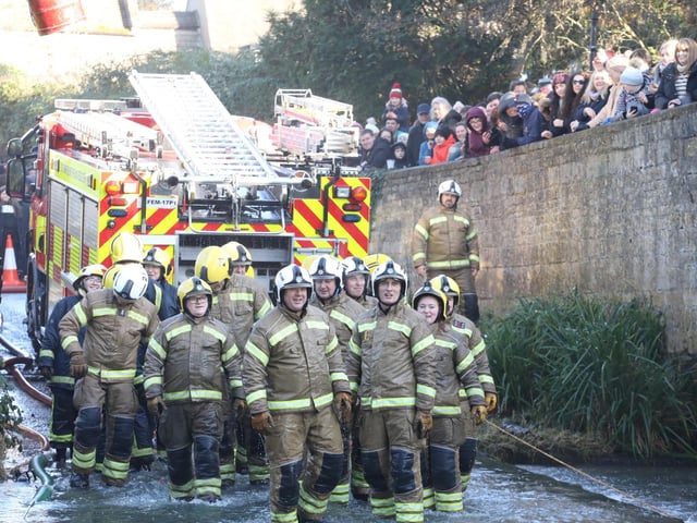 Geddington Volunteer Fire Brigade vs Northants Fire and Rescue firefighters at the annual Geddington Squirt
Northants Fire and Rescue firefighters