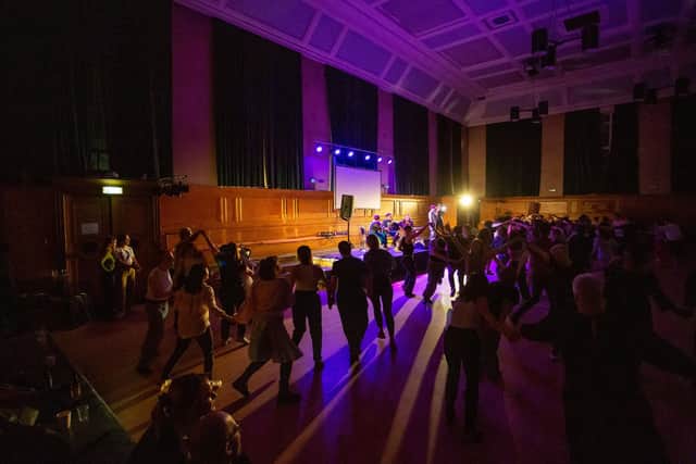 Dancers at a Queer Ceilidh event in London.