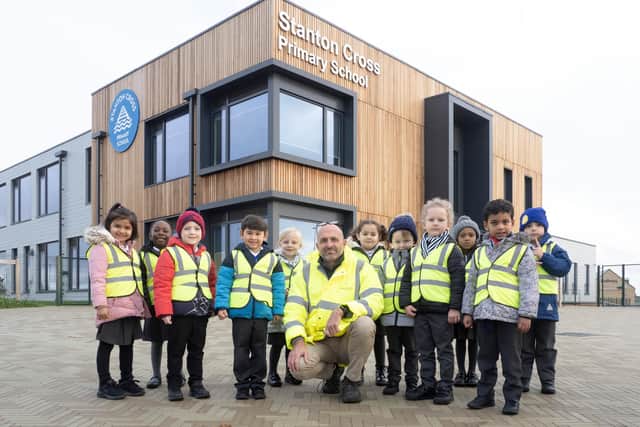 Stanton Cross pupils on their road safety trip