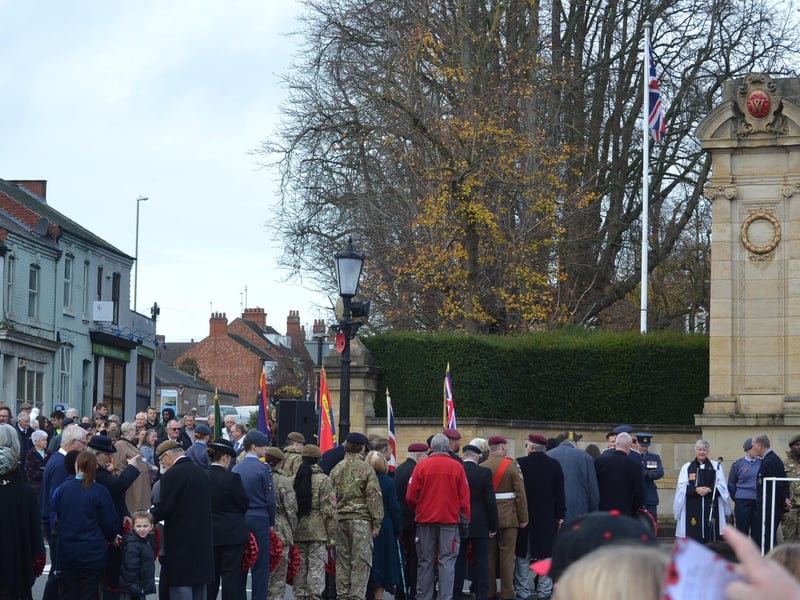 Hundreds gather at Broad Green in Wellingborough to pay respects at Remembrance Sunday service