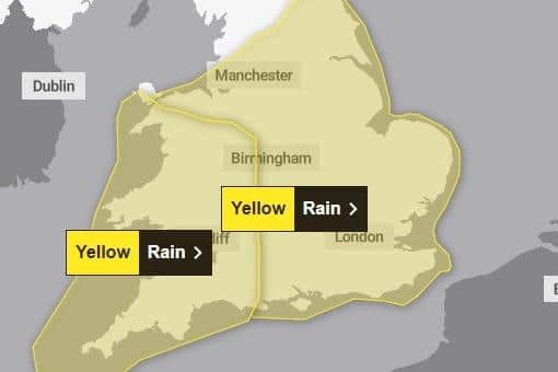 The Met Office has issued a weather warning for rain covering all of Northamptonshire.