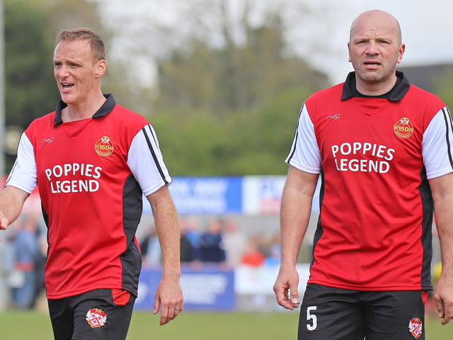 Former team-mates Brett Solkhon and Guy Branston were reunited