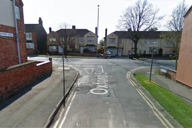 Syed Bukhari was driving out of Oxford Street onto the A6 Irthlingborough Road in Finedon when he hit Cameron Arneaud's motorcycle. Image: Google