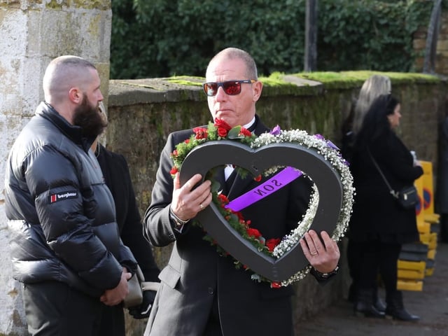 Flowers are taken to the church