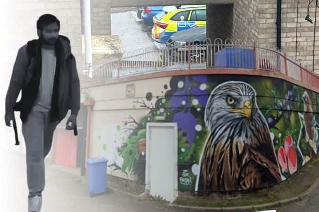 Left: The prime suspect in the killing of Harshita Brella, Pankaj Lamba. Front: The Lincoln Estate. Back: Police at Skegness Walk, Corby. Images: National World